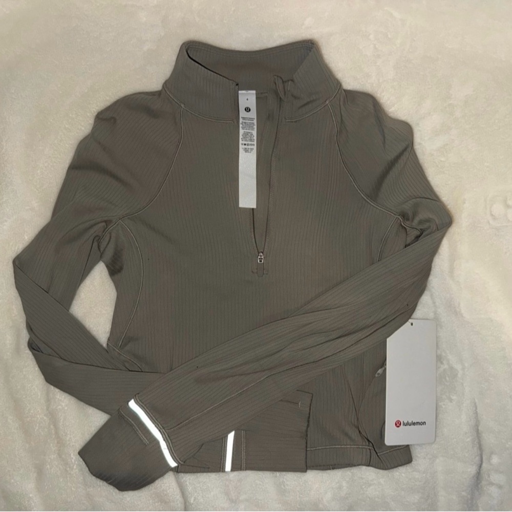 lululemon athletica Women's Taupe Zip-Up Sweatshirt